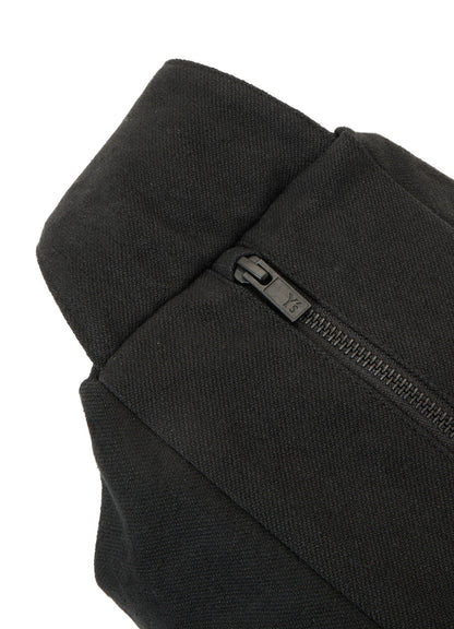 "ONE LIFE" COTTON/LINEN GABARDINE BOX SHOULDER BAG