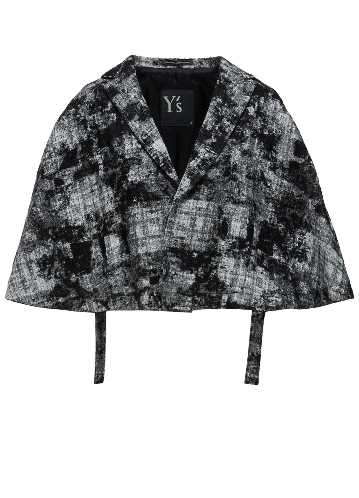 MOHAIR FADED PLAID JACQUARD TAILORED CAPE