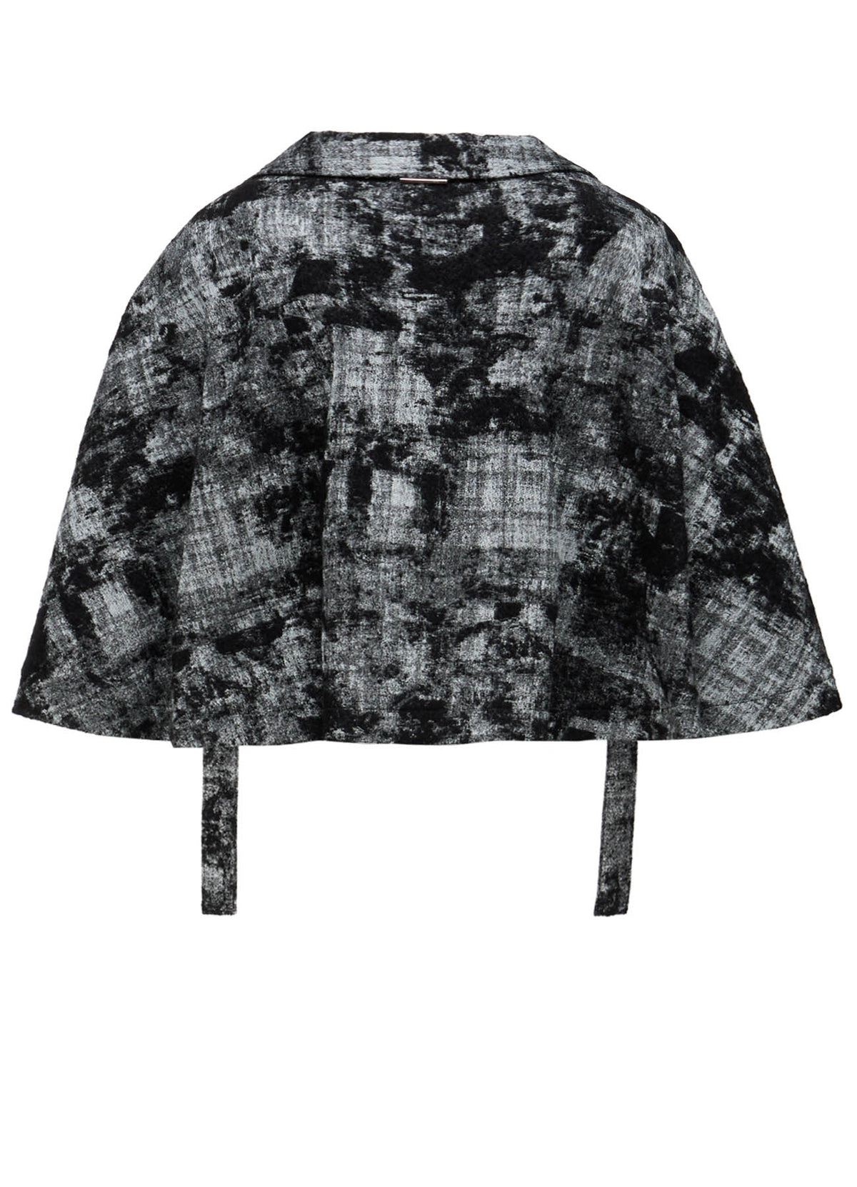MOHAIR FADED PLAID JACQUARD TAILORED CAPE