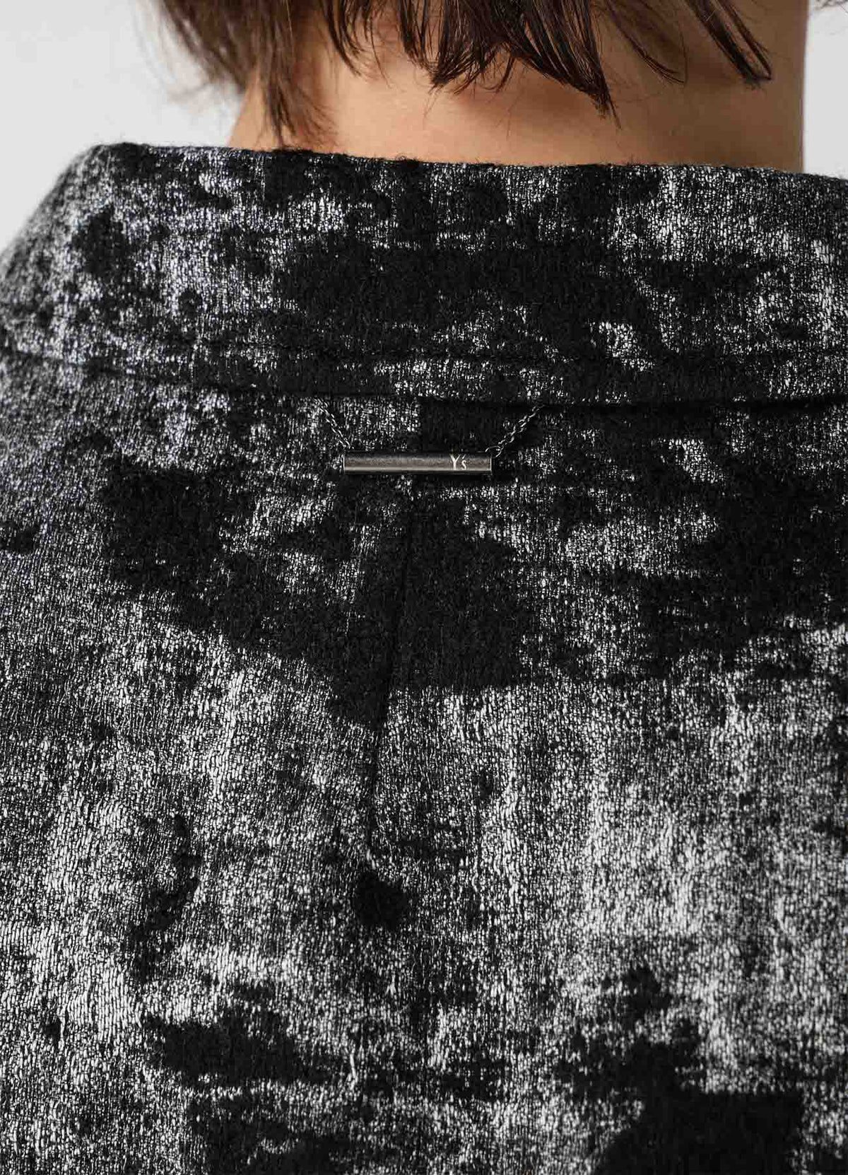 MOHAIR FADED PLAID JACQUARD TAILORED CAPE