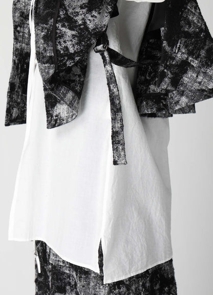 MOHAIR FADED PLAID JACQUARD TAILORED CAPE