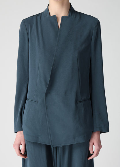TA/PE CREPE DE CHINE STAND COLLAR JACKET