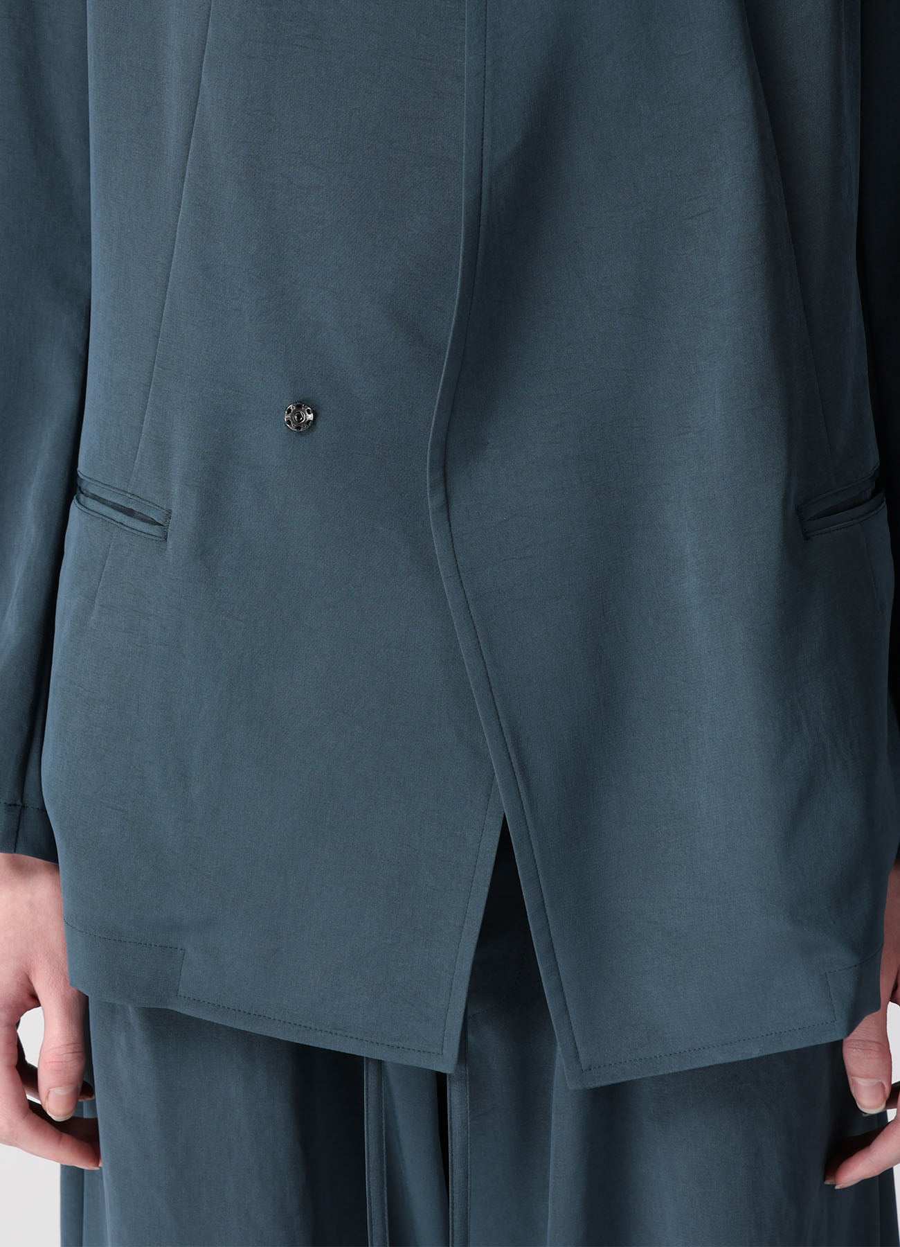 TA/PE CREPE DE CHINE STAND COLLAR JACKET