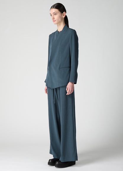 TA/PE CREPE DE CHINE STAND COLLAR JACKET