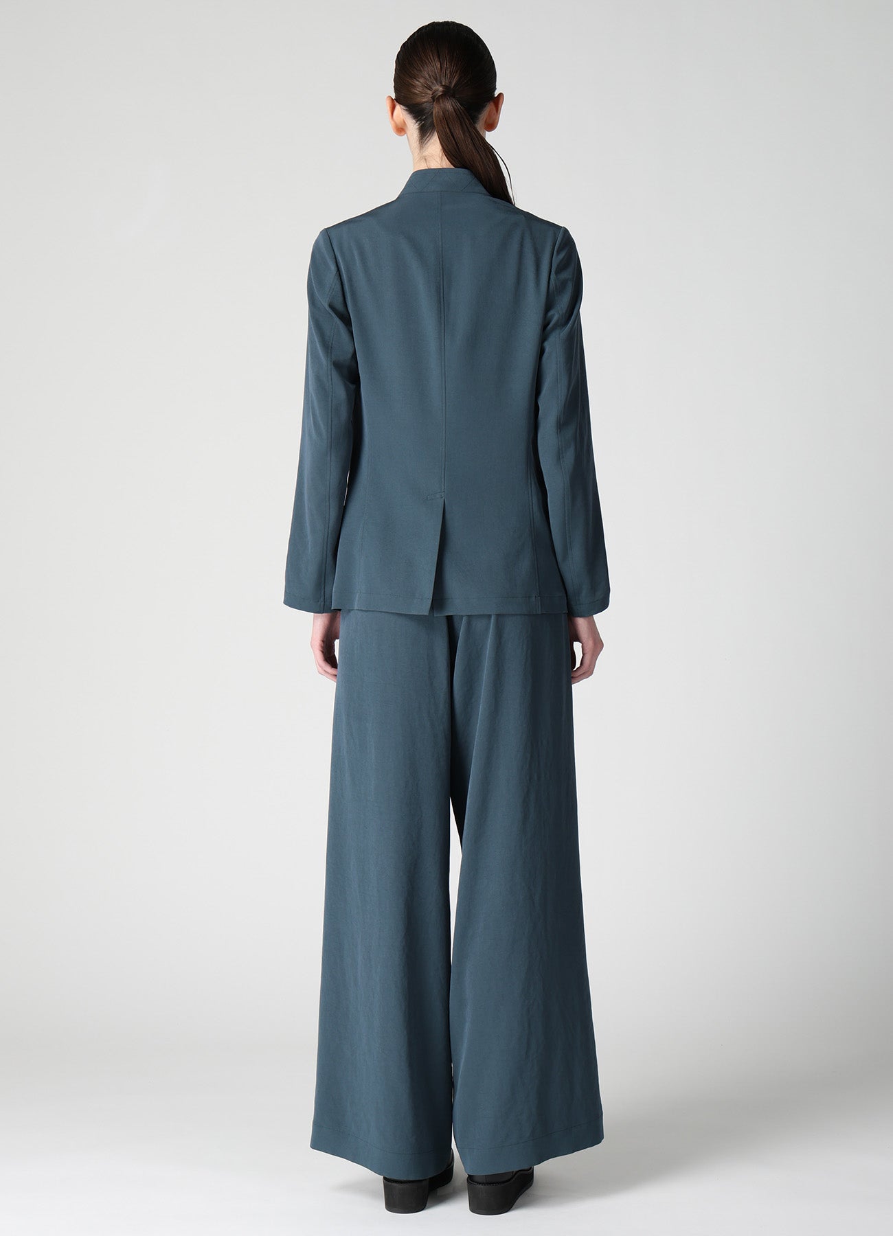 TA/PE CREPE DE CHINE STAND COLLAR JACKET