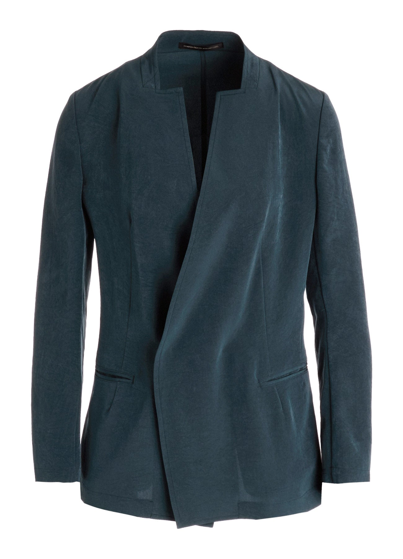 TA/PE CREPE DE CHINE STAND COLLAR JACKET