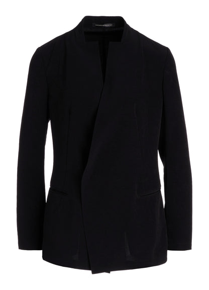 TA/PE CREPE DE CHINE STAND COLLAR JACKET