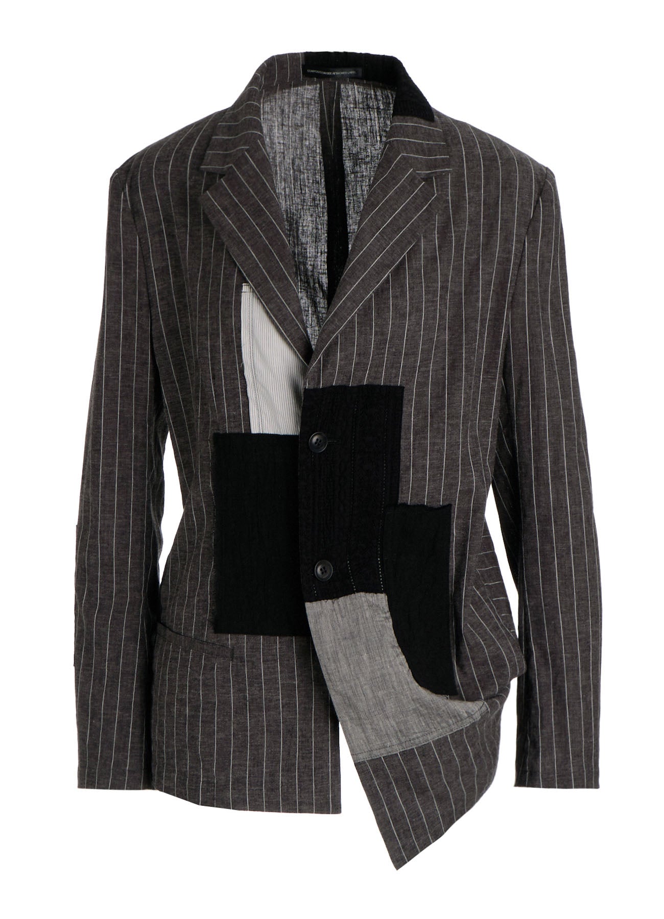 STRIPE PATCHWORK SIDE DROP JACKET