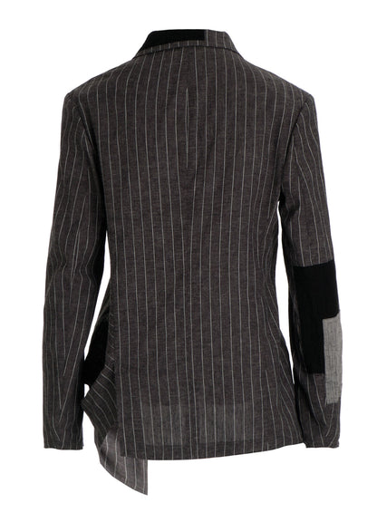 STRIPE PATCHWORK SIDE DROP JACKET