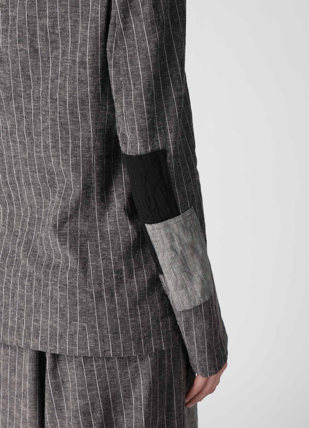 STRIPE PATCHWORK SIDE DROP JACKET
