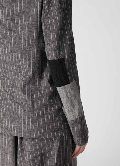 STRIPE PATCHWORK SIDE DROP JACKET