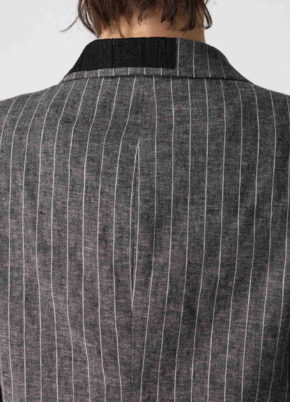 STRIPE PATCHWORK SIDE DROP JACKET