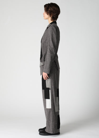 STRIPE PATCHWORK SIDE DROP JACKET