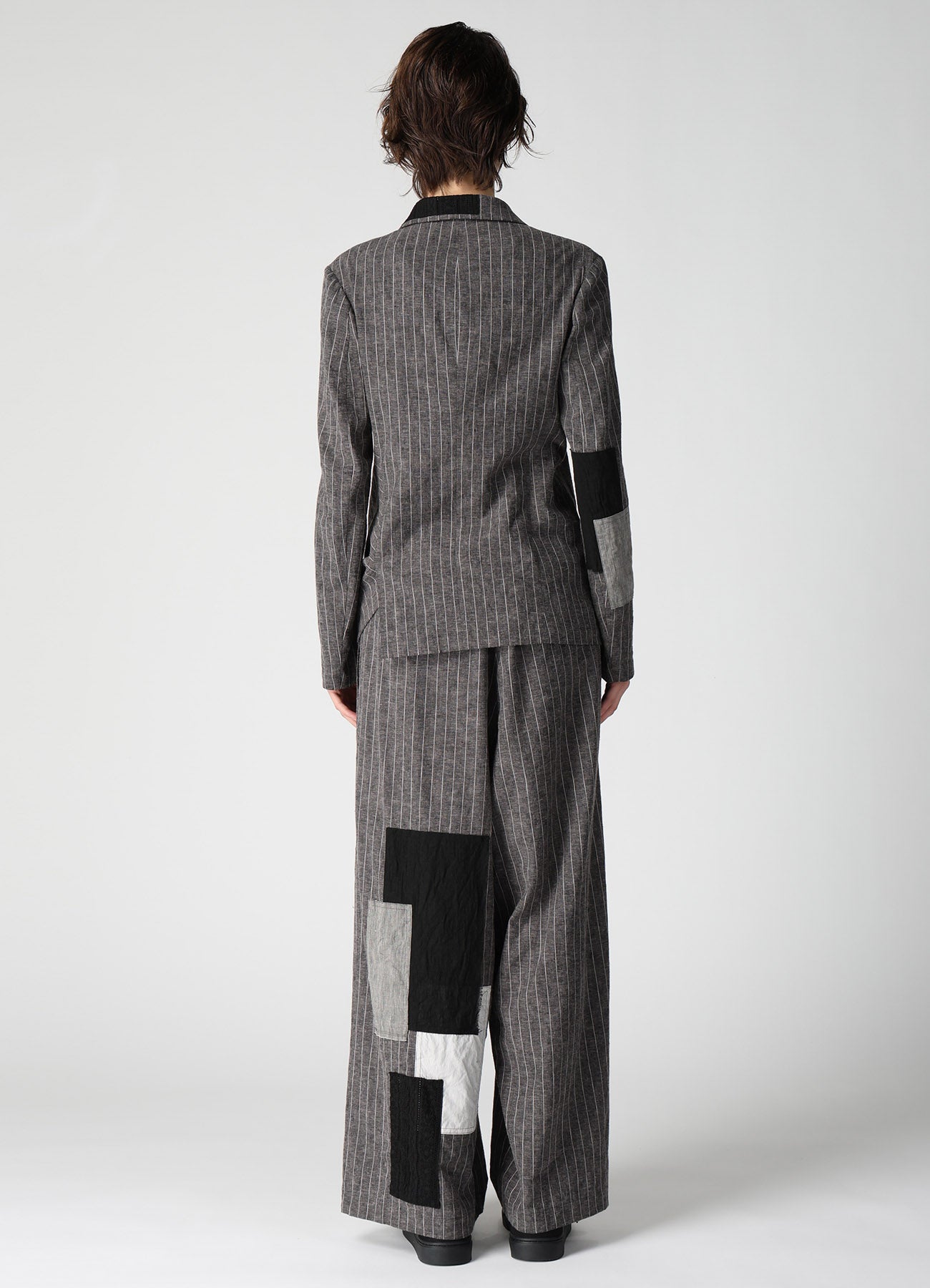 STRIPE PATCHWORK SIDE DROP JACKET