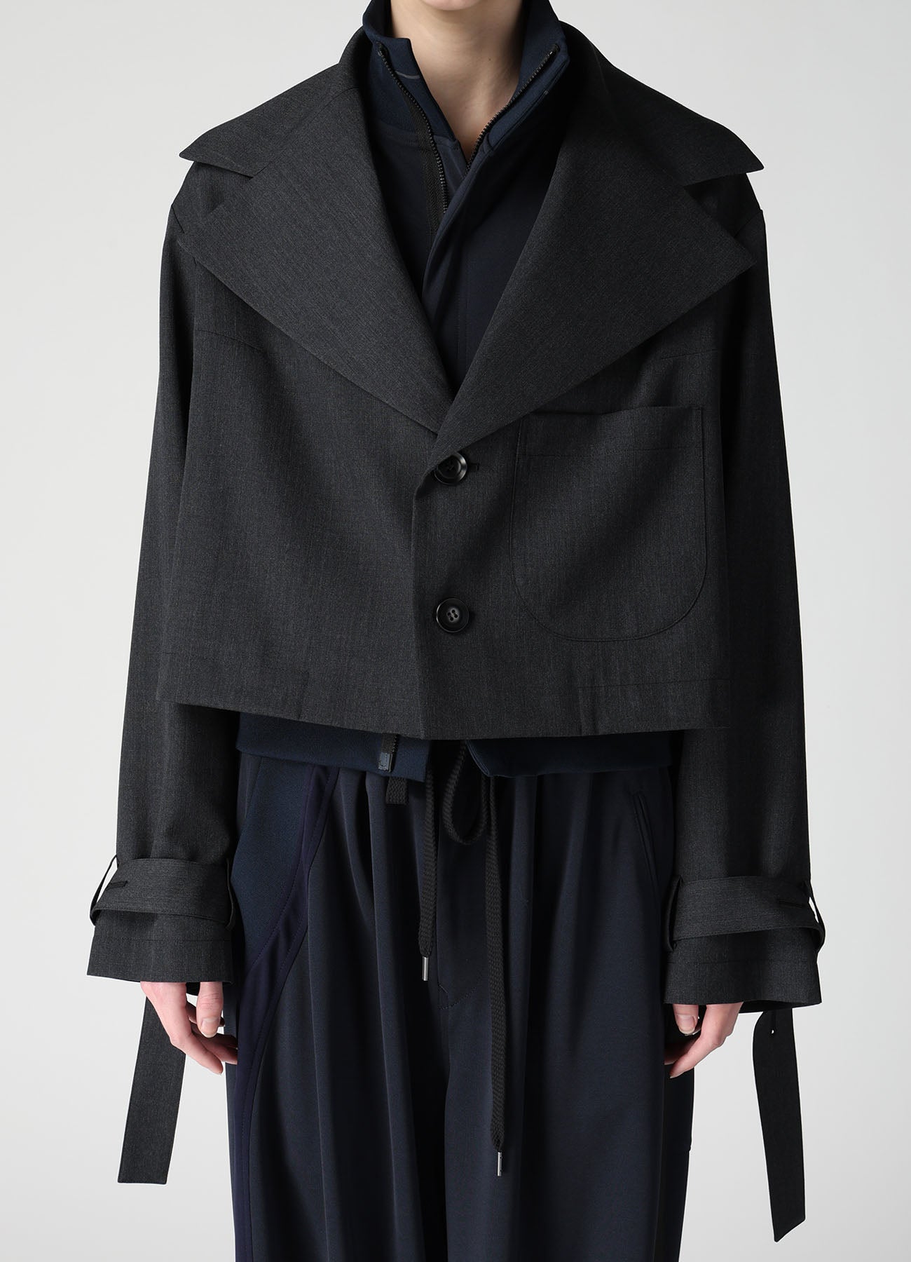 WOOL GABARDINE WIDE COLLAR JACKET – THE SHOP YOHJI YAMAMOTO