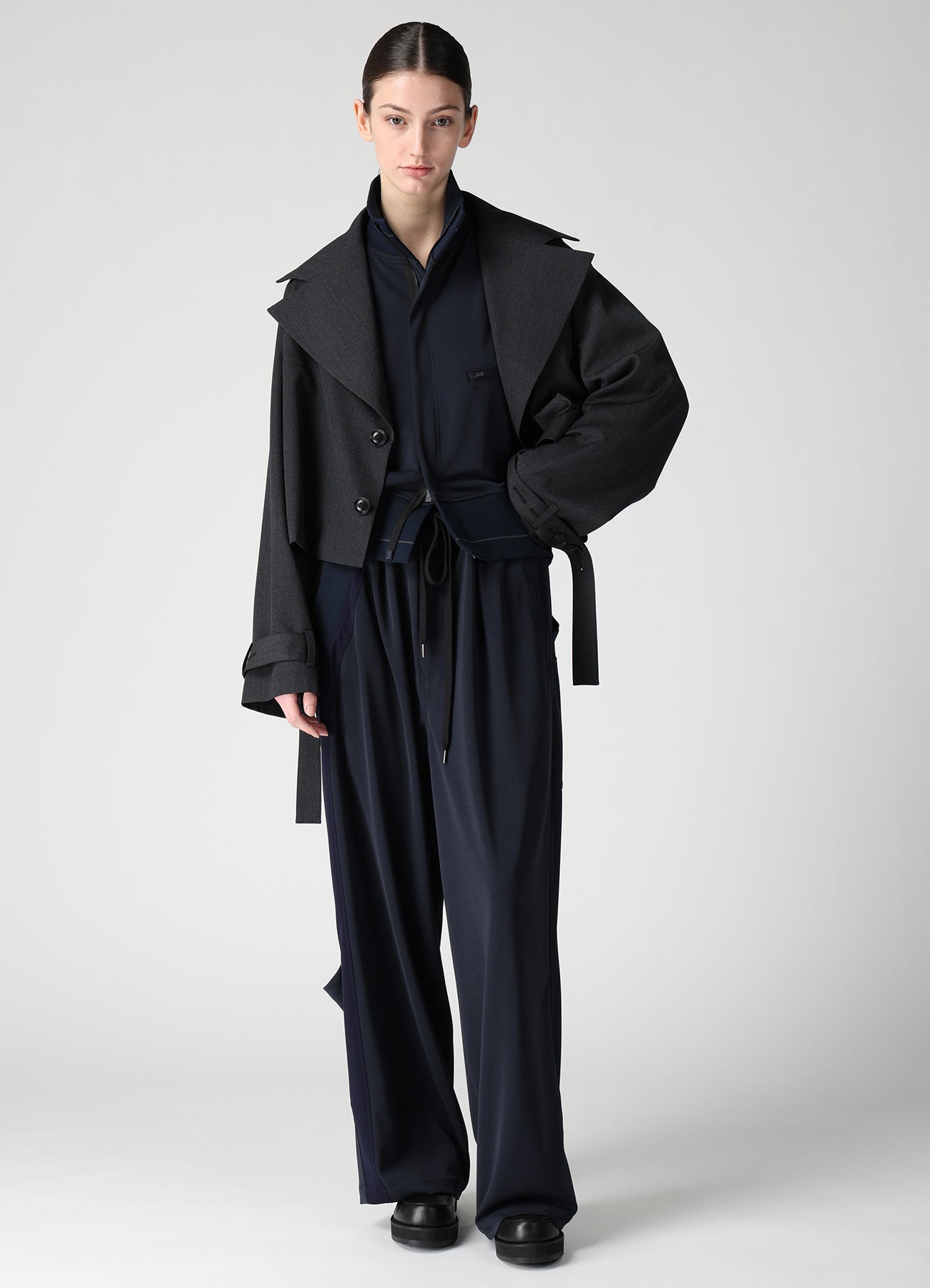WOOL GABARDINE WIDE COLLAR JACKET – THE SHOP YOHJI YAMAMOTO