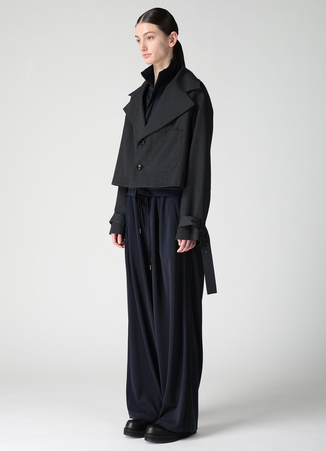 WOOL GABARDINE WIDE COLLAR JACKET – THE SHOP YOHJI YAMAMOTO