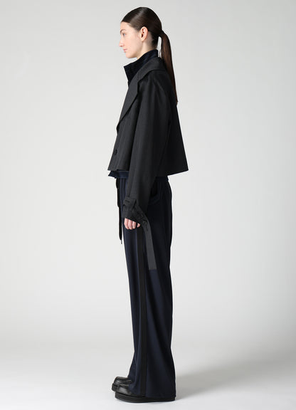 WOOL GABARDINE WIDE COLLAR JACKET