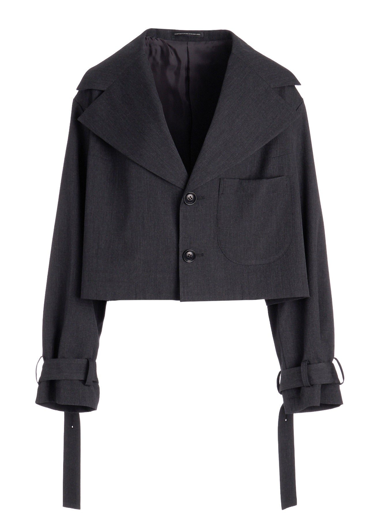WOOL GABARDINE WIDE COLLAR JACKET – THE SHOP YOHJI YAMAMOTO