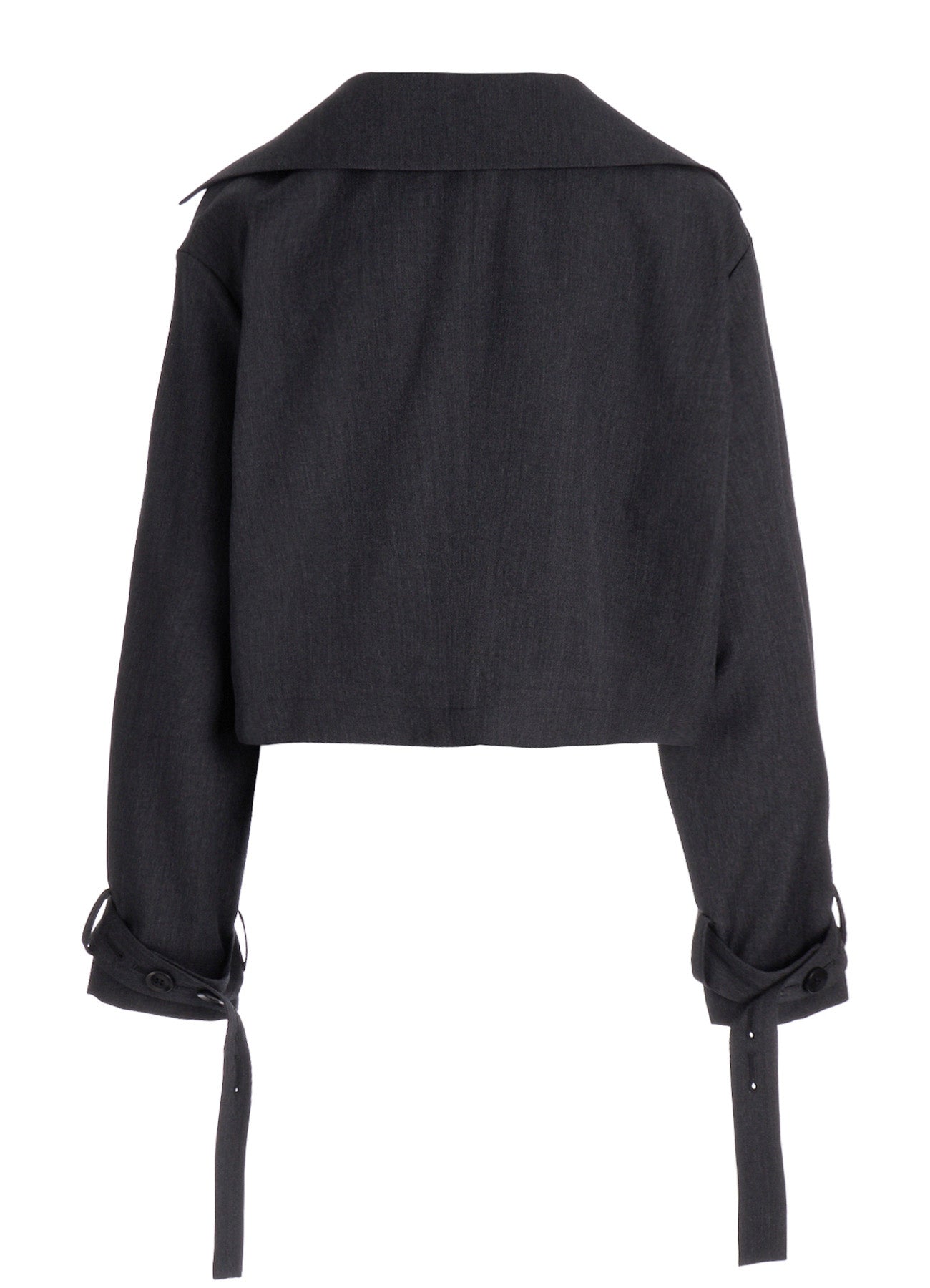 WOOL GABARDINE WIDE COLLAR JACKET