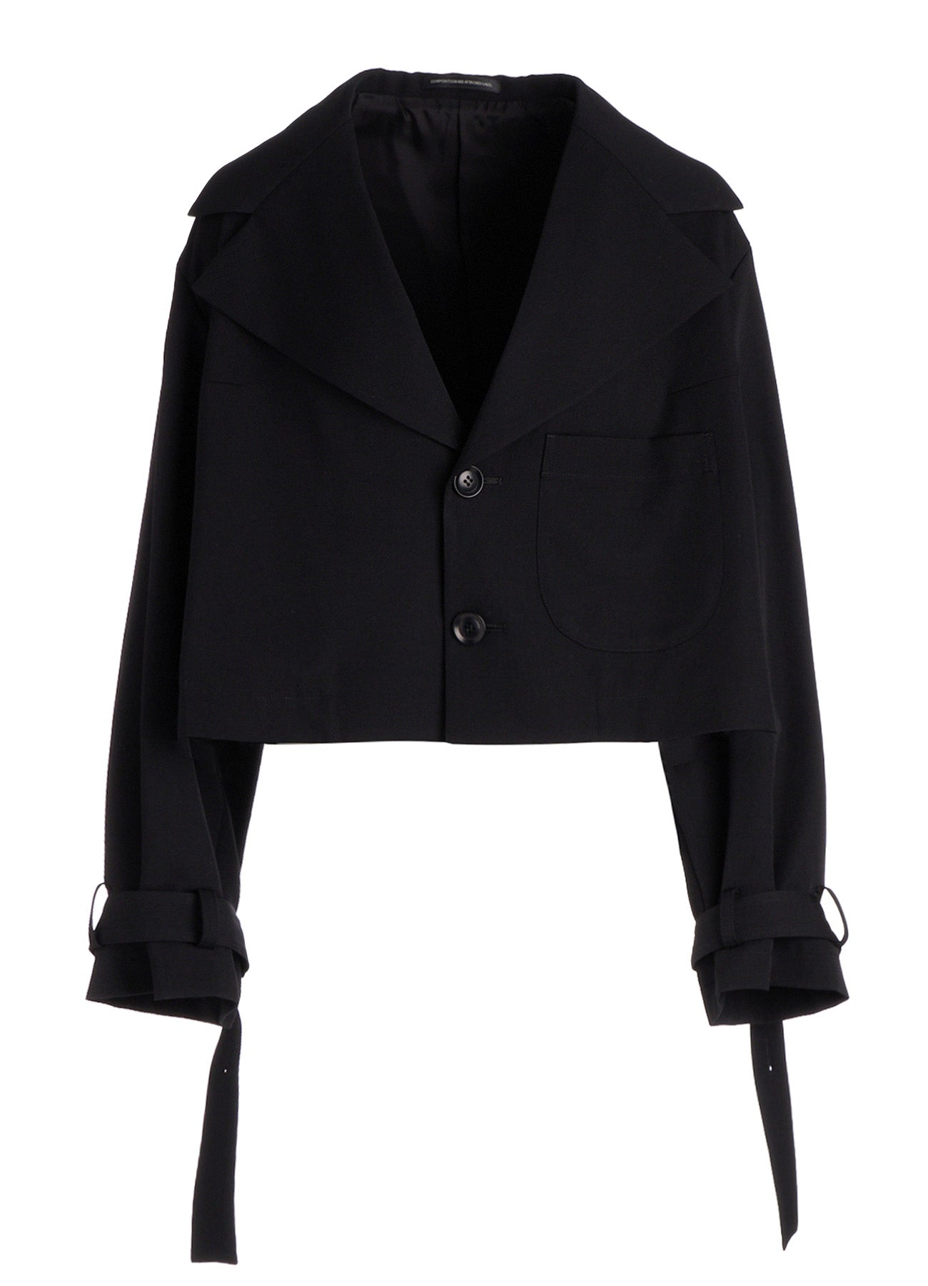 WOOL GABARDINE WIDE COLLAR JACKET