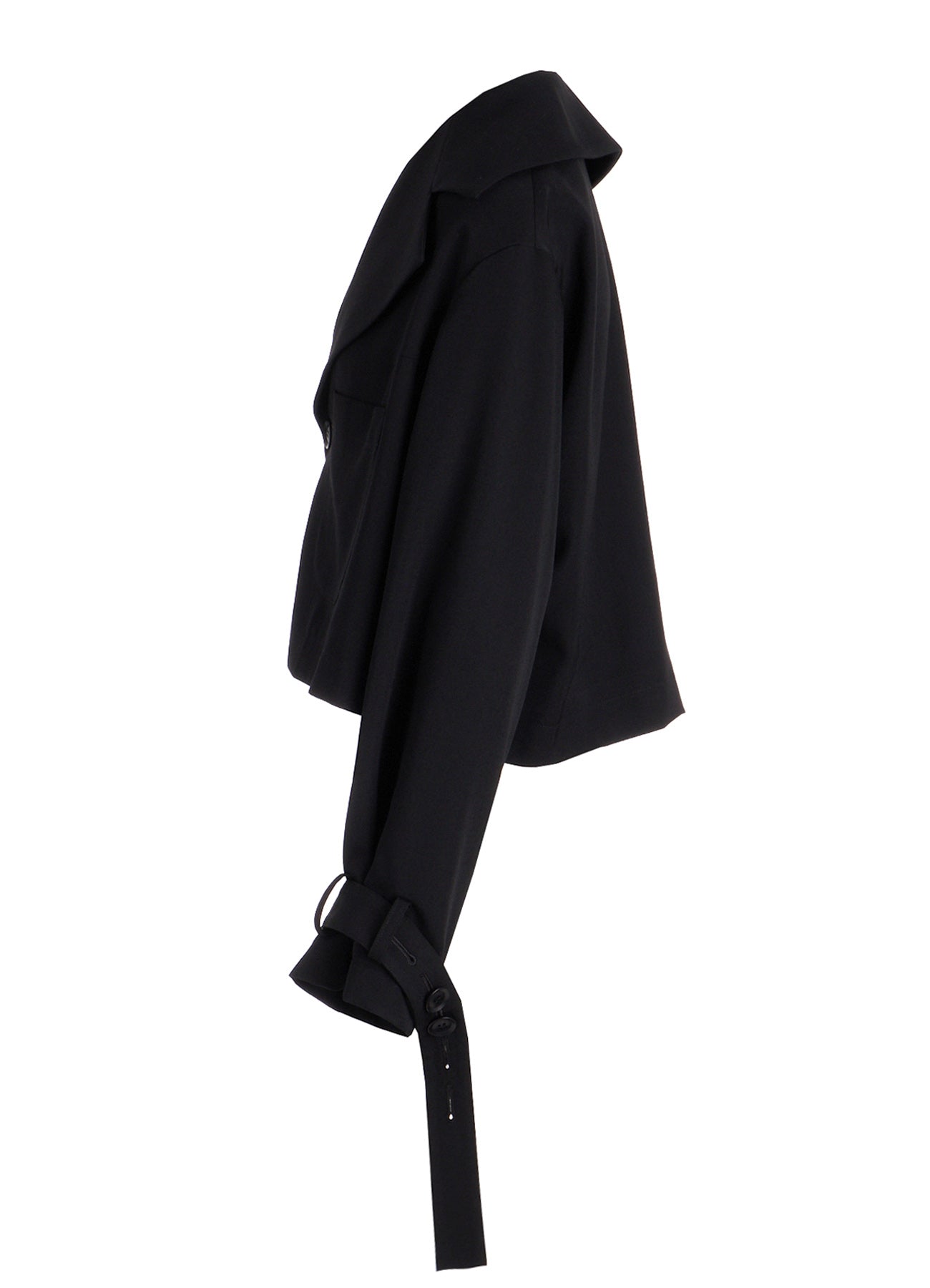 WOOL GABARDINE WIDE COLLAR JACKET