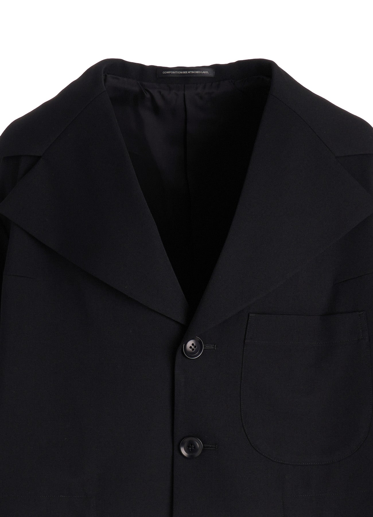 WOOL GABARDINE WIDE COLLAR JACKET – THE SHOP YOHJI YAMAMOTO