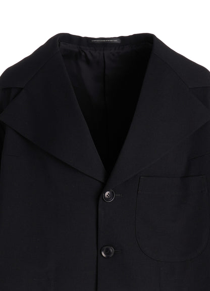 WOOL GABARDINE WIDE COLLAR JACKET