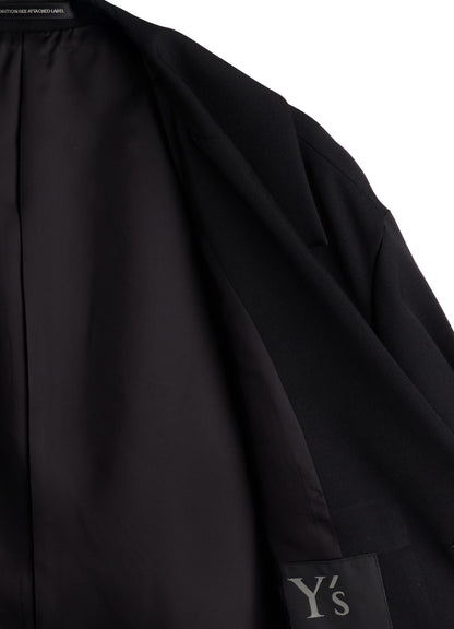 WOOL GABARDINE WIDE COLLAR JACKET