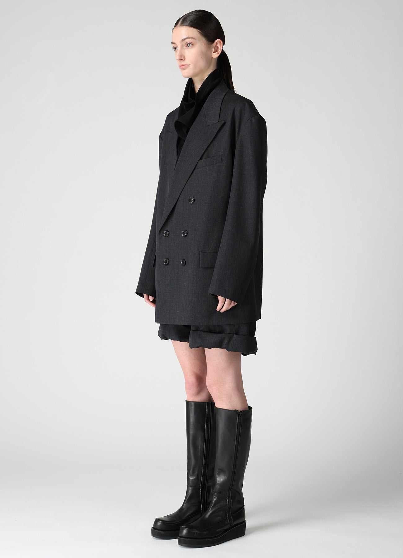 WOOL GABARDINE BIG TAILORED JACKET