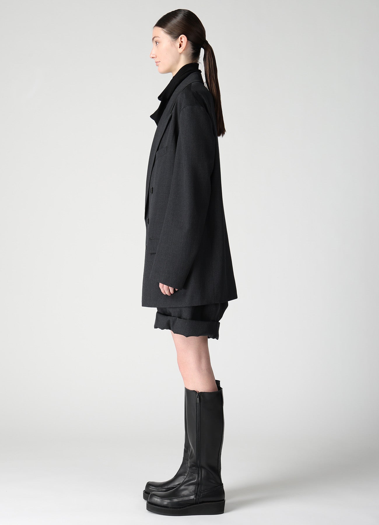 WOOL GABARDINE BIG TAILORED JACKET
