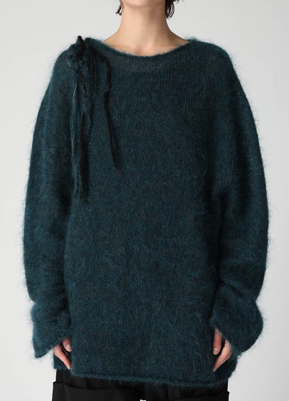 OVERSIZED MOHAIR BLEND KNIT PULLOVER
