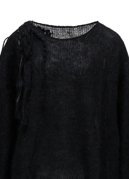 OVERSIZED MOHAIR BLEND KNIT PULLOVER
