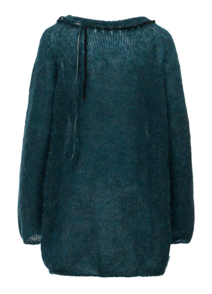 OVERSIZED MOHAIR BLEND V-NECK CARDIGAN