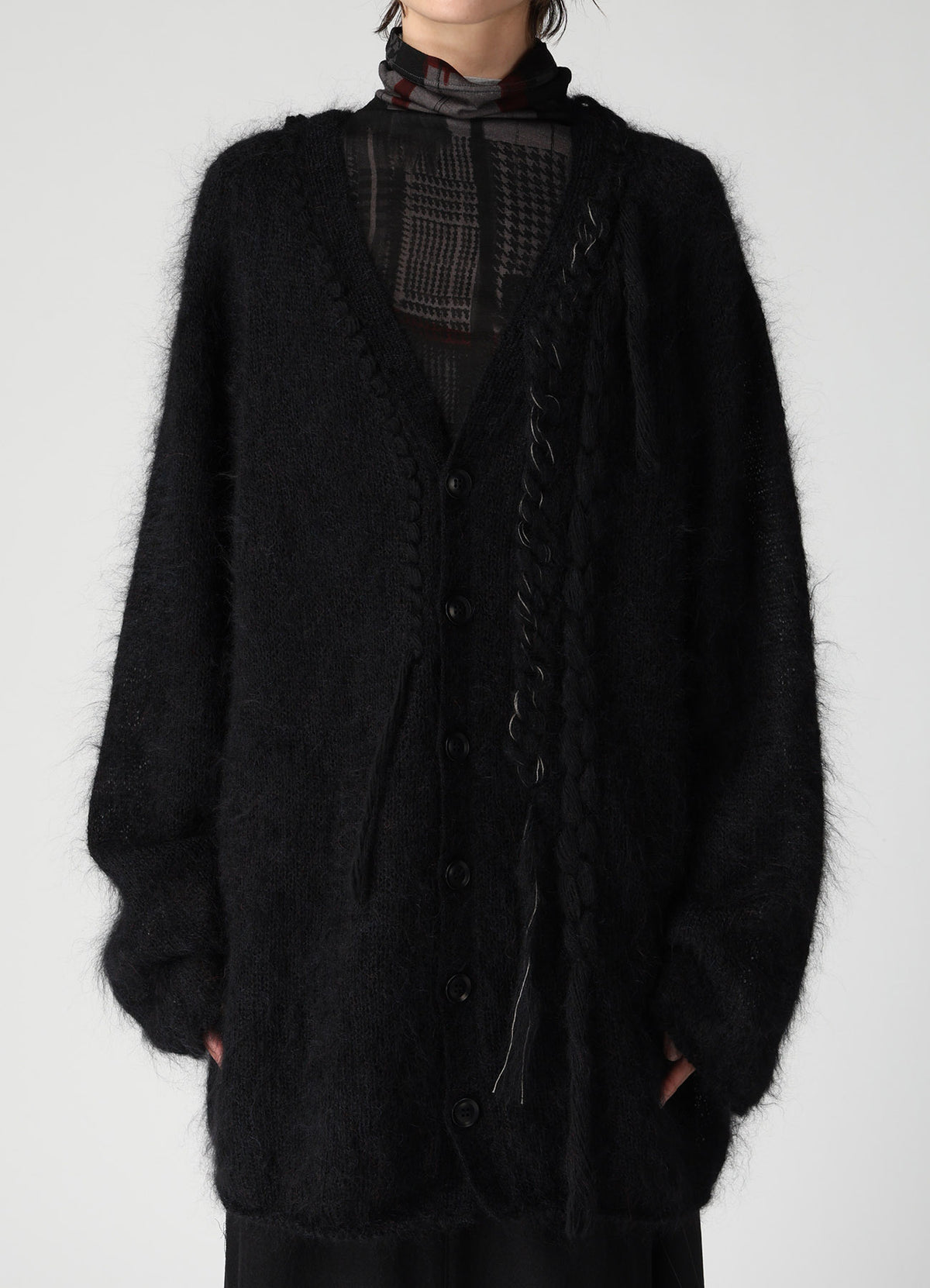 OVERSIZED MOHAIR BLEND V-NECK CARDIGAN