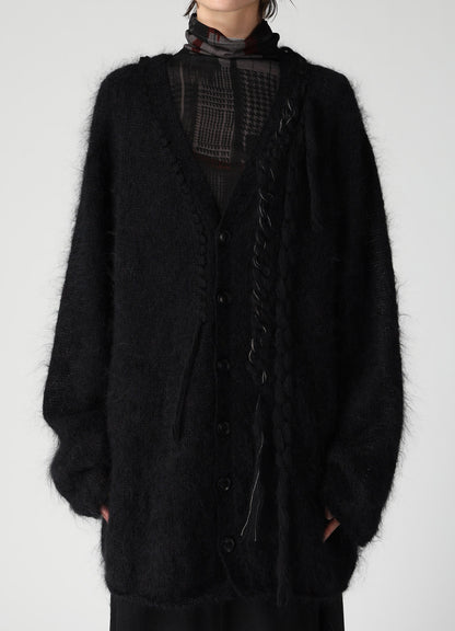 OVERSIZED MOHAIR BLEND V-NECK CARDIGAN