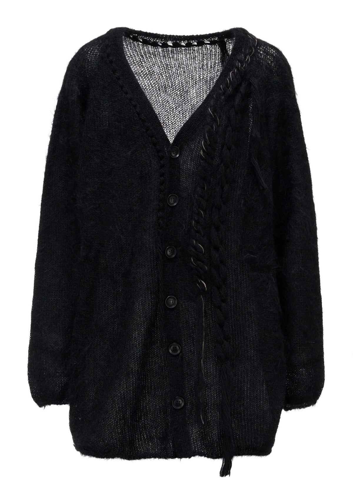 OVERSIZED MOHAIR BLEND V-NECK CARDIGAN