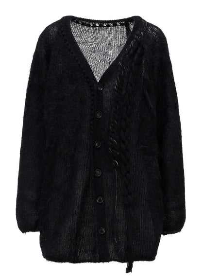 OVERSIZED MOHAIR BLEND V-NECK CARDIGAN