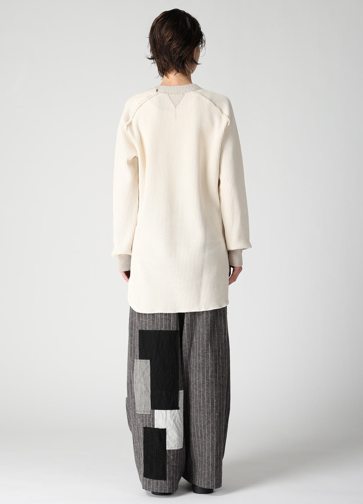 WAFFLE HENLEY NECK PULLOVER