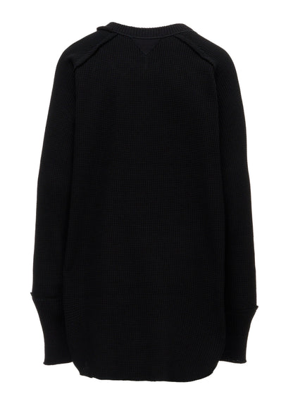 WAFFLE HENLEY NECK PULLOVER