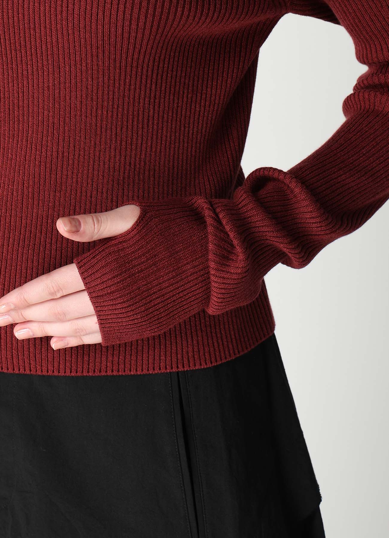 COTTON BLEND HIGH NECK CROPPED RIB KNIT – THE SHOP YOHJI YAMAMOTO