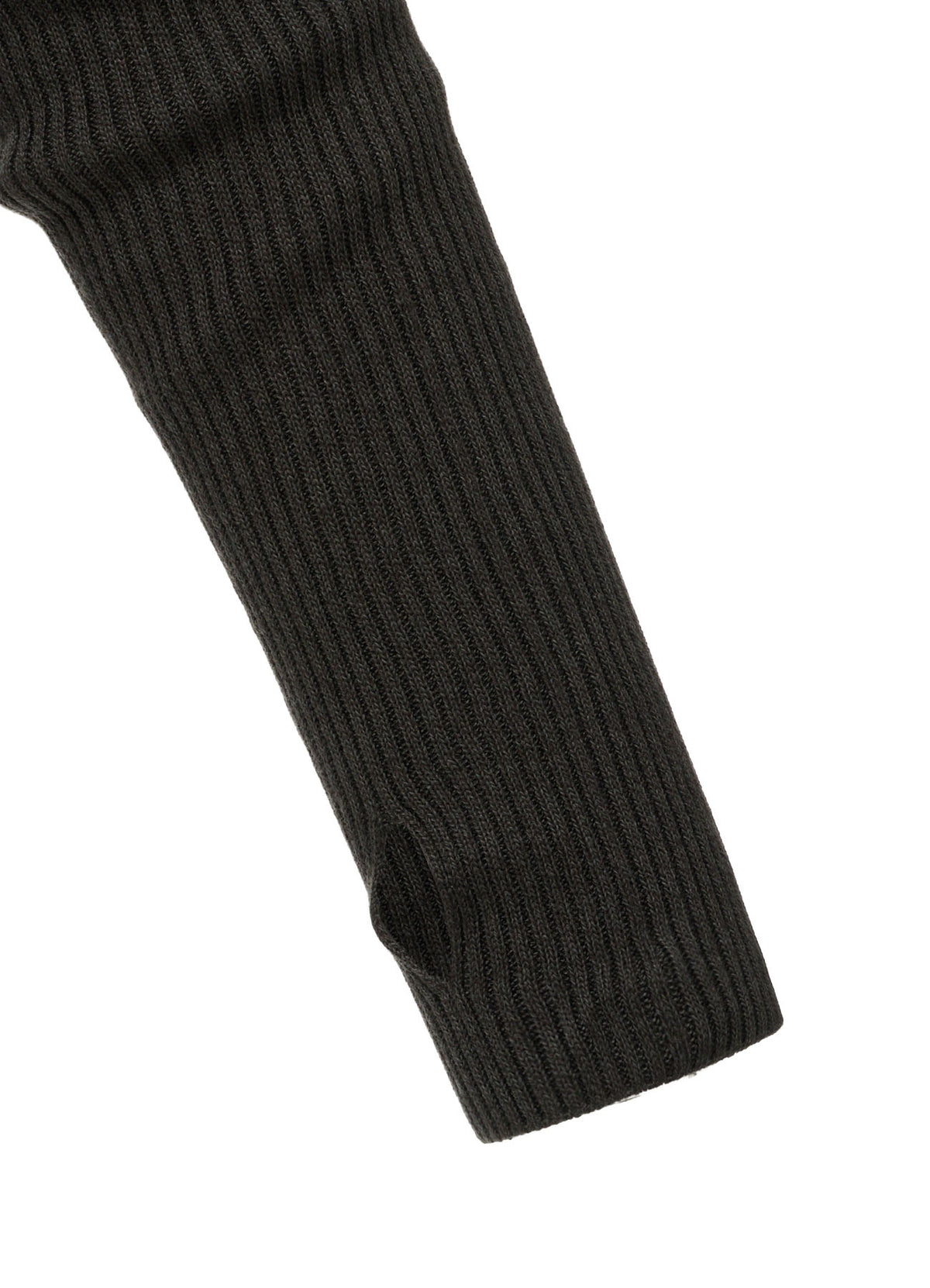 COTTON BLEND HIGH NECK CROPPED RIB KNIT