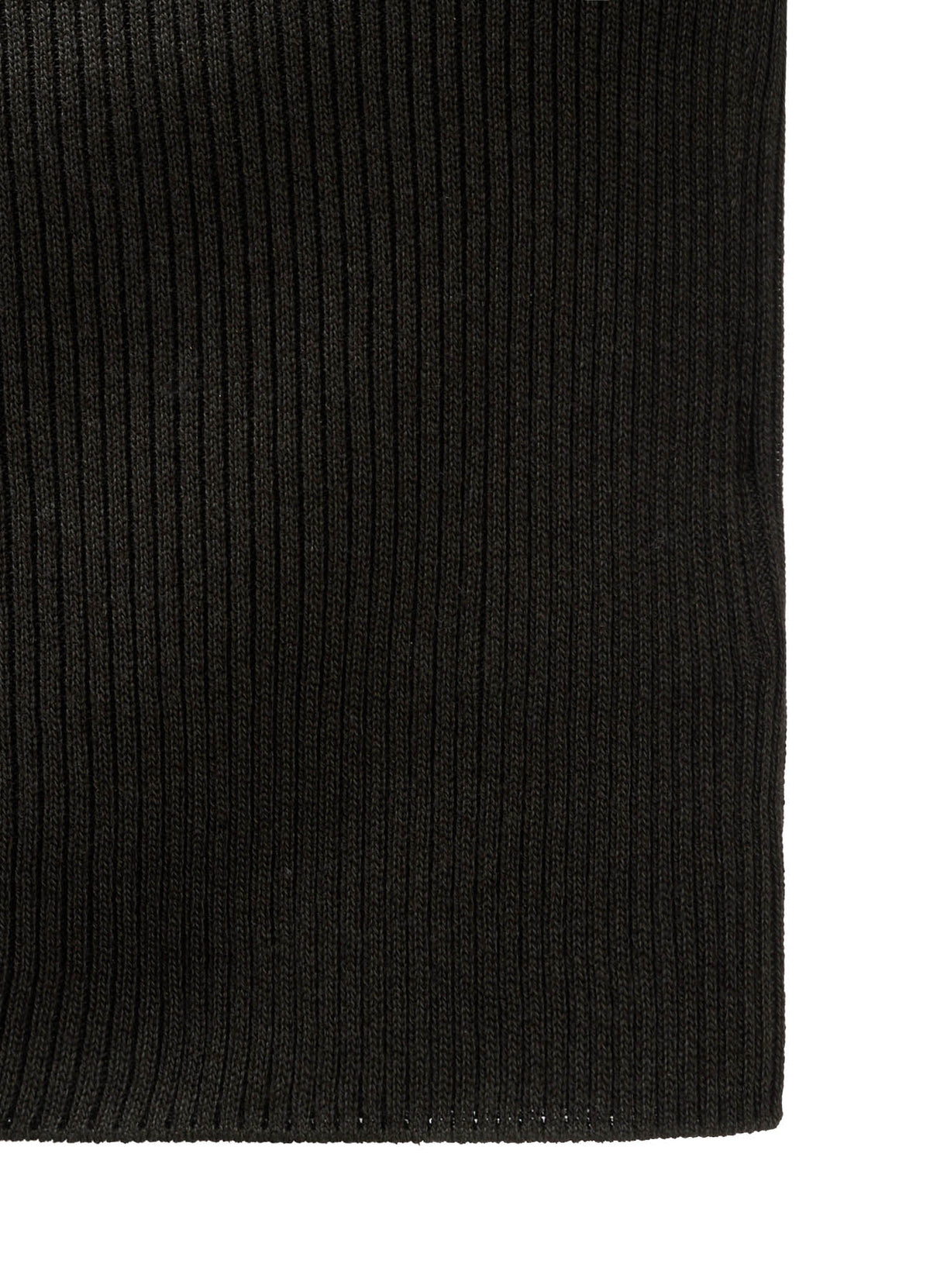 COTTON BLEND HIGH NECK CROPPED RIB KNIT