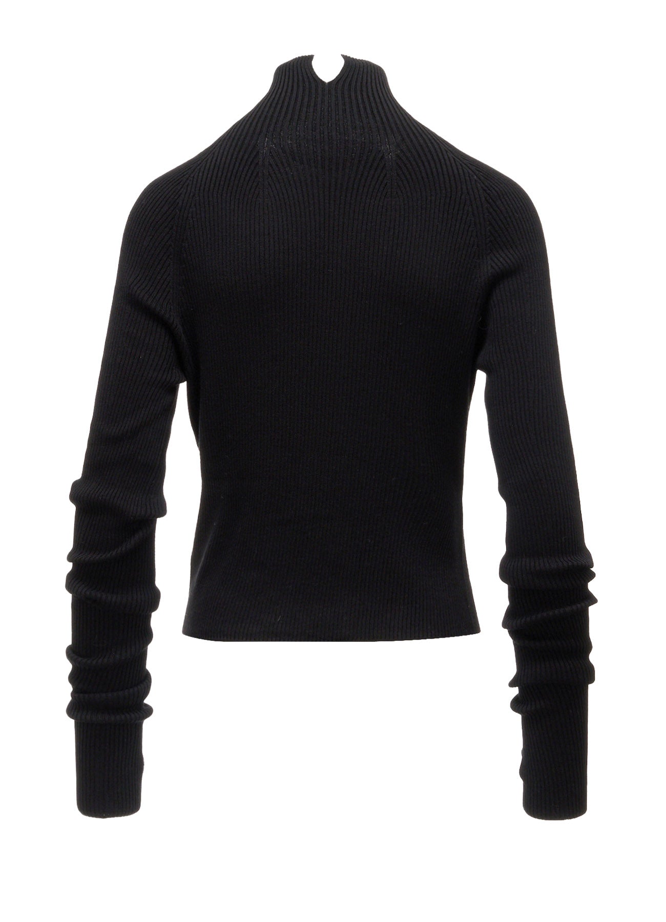トップス yohji yamamoto Design knit black COTTON BLEND HIGH NECK CROPPED RIB KNIT – THE SHOP YOHJI YAMAMOTO