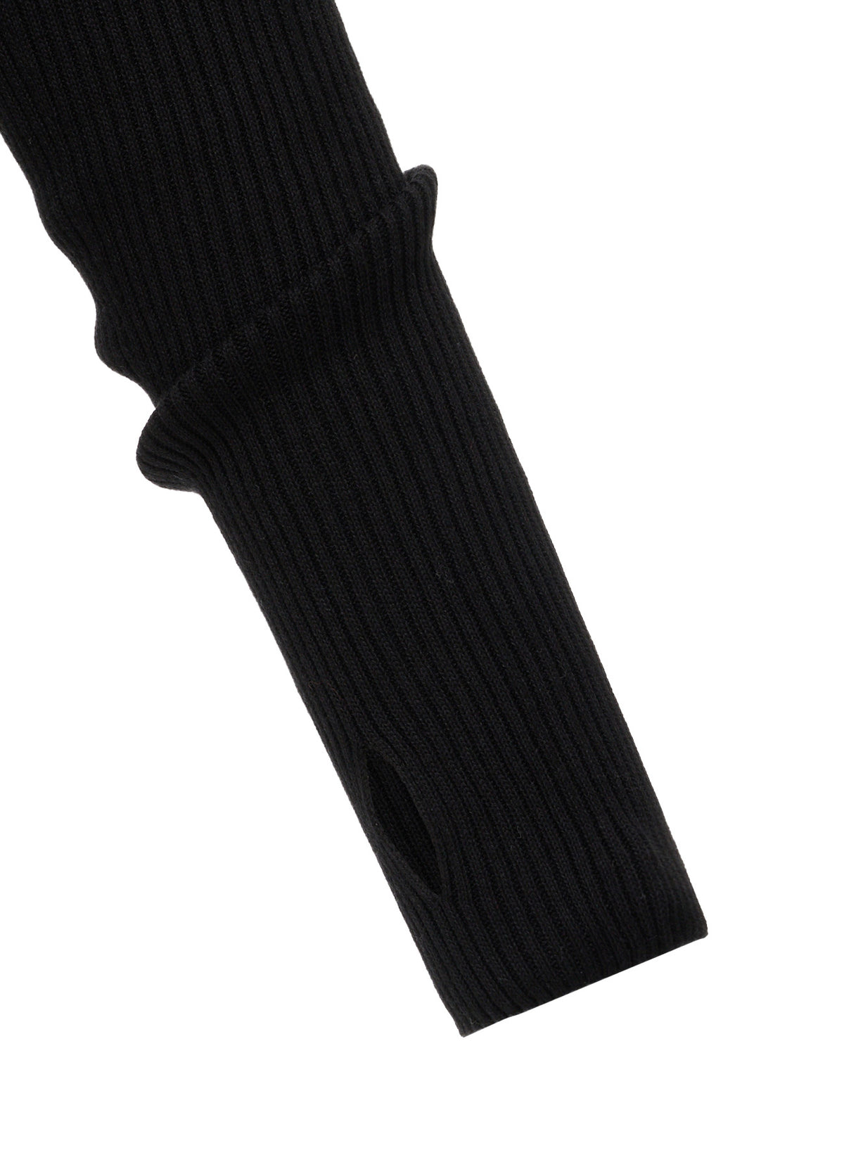COTTON BLEND HIGH NECK CROPPED RIB KNIT