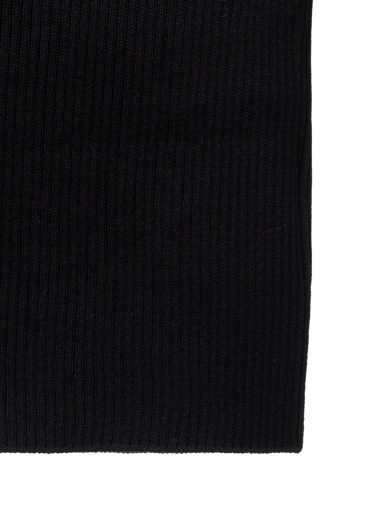 COTTON BLEND HIGH NECK CROPPED RIB KNIT