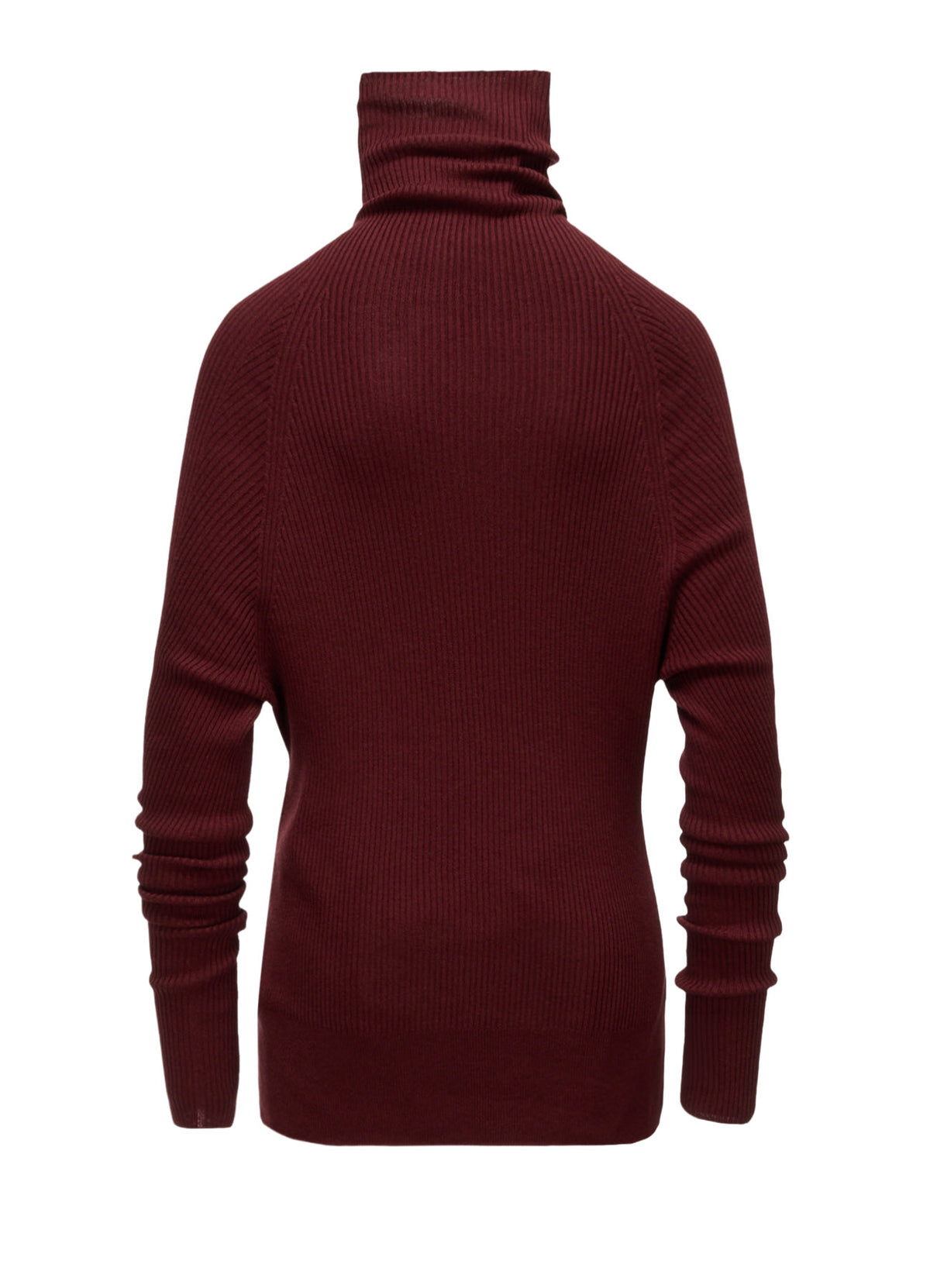COTTON BLEND HIGH NECK RIB KNIT
