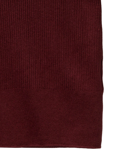 COTTON BLEND HIGH NECK RIB KNIT