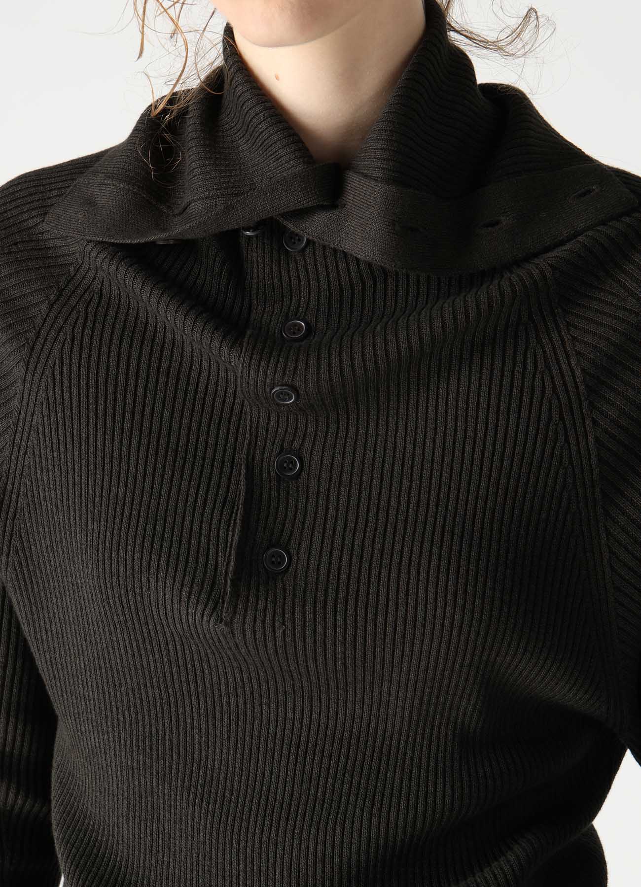 COTTON BLEND HIGH NECK RIB KNIT – THE SHOP YOHJI YAMAMOTO