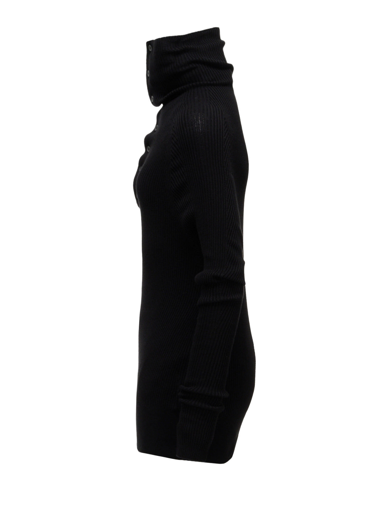 COTTON BLEND HIGH NECK RIB KNIT